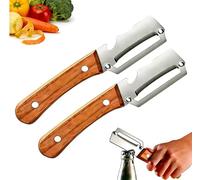 zoocco Zero Snag Wooden Peeler - 2-in-1 Premium Stainless Steel Vegetable Fruit Peeler with Non-Slip Ergonomic Handle, Kitchen Meal Prep Tool for Apple Potato Pumpkin (2pc)