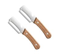 zoocco Zero Snag Wooden Peeler - Stainless Steel Vegetable Peeler with Ergonomic Wooden Handle, 2-in-1 Bottle Opener for Potato Carrot Fruit Pumpkin (2pc)