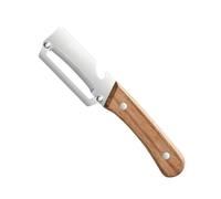 zoocco Zero Snag Wooden Peeler - Stainless Steel Vegetable Peeler with Ergonomic Wooden Handle, 2-in-1 Bottle Opener for Potato Carrot Fruit Pumpkin (1pc)