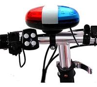 ZOOENIE Luz de bicicleta de policía, luz LED para bicicleta, claxon eléctrico, sirena, claxon, 5 luces LED, 4 sonidos, trompeta, luz de advertencia, luz de seguridad, impermeable
