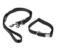 ZOOFARI® Set de collar y correa para perro (Negro, M)