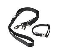 ZOOFARI® Set de collar y correa para perro (Negro, S)