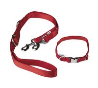 ZOOFARI® Set de collar y correa para perro (rojo, S)