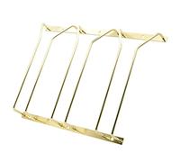 ZOOHOT 24,5 cm soporte de copa de vino bajo gabinete colgante soporte de copa de vino con tornillos, utilizado en el bar, cocina, acabado dorado (3 filas, 1 paquete)