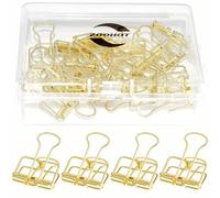 Zoohot creativo hueco pinzas dorado Clips de la cola larga, paquete de 15 unidades