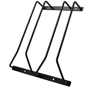 zoohot Estante para copas de vino de 9.6 pulgadas - Soporte de almacenamiento para copas de vino debajo del gabinete, organizador de metal para bar y cocina, color negro (2 filas, 1 paquete)