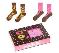ZOOKSY - Calcetines Divertidos Altos (Pack de 2) | Motivos Estampados I Funny Socks I Para Mujeres y Hombres I Algodón Colorado I Originales y Graciosos I Con Dibujos | Donuts