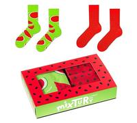 ZOOKSY - Calcetines Divertidos Altos (Pack de 2) | Motivos Estampados I Funny Socks I Para Mujeres y Hombres I Algodón Colorado I Originales y Graciosos I Con Dibujos | Sandía