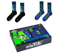 ZOOKSY - Calcetines Divertidos Altos (Pack de 2) | Motivos Estampados I Funny Socks I Para Mujeres y Hombres I Algodón Colorado I Originales y Graciosos I Con Dibujos | OVNI