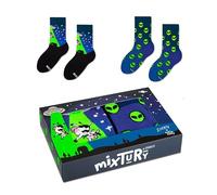 ZOOKSY - Calcetines Divertidos Altos (Pack de 2) | Motivos Estampados I Funny Socks I Para Niñas y Niños I Algodón Colorado I Originales y Graciosos I Con Dibujos - OVNI