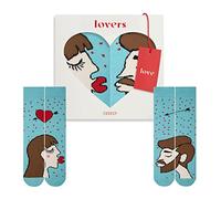 ZOOKSY - Calcetines Estampados para Enamorados (2 Parejas) I Mujer y Hombre I Originales y Graciosos I Calcetin Divertido de Algodón I Funny Socks I Caja de Regalo