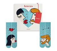 ZOOKSY - Calcetines Estampados para Enamorados (2 Parejas) I Mujer y Hombre I Originales y Graciosos I Calcetin Divertido de Algodón I Funny Socks I Caja de Regalo