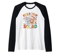 Zoológico Escuadrón de Viaje de Campo Safari Profesor Estudiantes Vida Silvestre Animal Camiseta Manga Raglan
