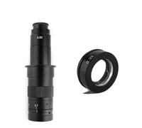 Zoom Ajustable Lente de Montaje en C Aumento 130X 180X 360X Laboratorio 0.3X 0.5X 0.75X 2X Lente Objetivo de cámara de microscopio Industrial(180X-0.3X)