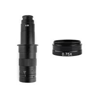 Zoom Ajustable Lente de Montaje en C Aumento 130X 180X 360X Laboratorio 0.3X 0.5X 0.75X 2X Lente Objetivo de cámara de microscopio Industrial(180X-0.75X)