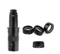 Zoom Ajustable Lente de Montaje en C Aumento 130X 180X 360X Laboratorio 0.3X 0.5X 0.75X 2X Lente Objetivo de cámara de microscopio Industrial(180X-0.3-0.5-0.75-2X)