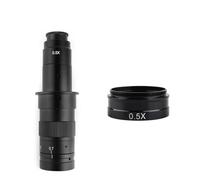 Zoom Ajustable Lente de Montaje en C Aumento 130X 180X 360X Laboratorio 0.3X 0.5X 0.75X 2X Lente Objetivo de cámara de microscopio Industrial(180X-0.5X)