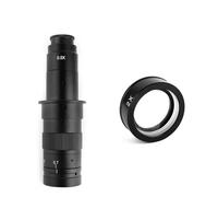 Zoom Ajustable Lente de Montaje en C Aumento 130X 180X 360X Laboratorio 0.3X 0.5X 0.75X 2X Lente Objetivo de cámara de microscopio Industrial(180X-2X)