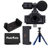 Zoom Am7 - Micrófono estéreo Android para dispositivos Android con conector USB-C + adaptador de trípode plegable para smartphone + trípode de goma grande de 12 pulgadas + paquete de audio profesional