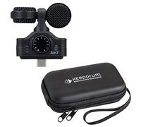 Zoom AM7 - Micrófono estéreo para dispositivos USB-C Android + funda blanda de transporte Keepdrum