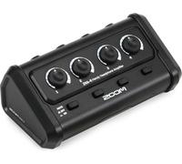 Zoom Amplificador de auriculares ZHA-4 de 4 canales, alimentado por batería con funciones de volumen y silencio, para podcasting, música, producción y más.