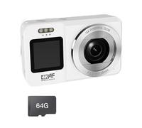 Zoom digital de 18X, resolución 4K, 64 MP, cámara de doble pantalla, compacta y portátil para estudiantes, fotografía al aire libre, cámara compacta para estudiantes