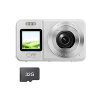 Zoom digital de 18X, resolución 4K, 64 MP, cámara de doble pantalla, compacta y portátil para estudiantes, fotografía al aire libre, cámara compacta para estudiantes