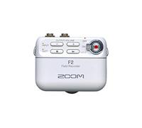 Zoom F2 Grabadora compacta con Micro lavalier, grabación a 32 bits con Coma Flotante, sin saturación, Audio para vídeo, grabaciones en SD, Alimentado por Pilas con Micro lavalier Incluido, Blanco