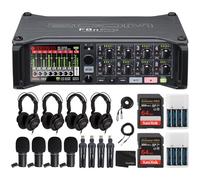 Zoom F8n Pro MultiTrack Field - Paquete de 4 micrófonos para podcast Zoom ZDM-1 con 2 pilas AA y cargador y 2 tarjetas de memoria de 64 GB