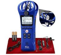Zoom H1n Grabadora portátil de 2 vías con micrófono X/Y incorporado (azul) + micrófono y accesorios profesionales de Lavalier
