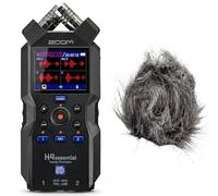 Zoom H4essential, grabadora práctica de 4 Pistas con 32 bits de Coma Flotante con Paquete de Parabrisas Peludo WSH-4E (H4essential + Parabrisas)
