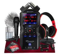 Zoom H4essential - Grabadora práctica de 4 pistas, flotador de 32 bits, micrófono XY, entradas XLR/TRS, accesibilidad con SD de 64 GD, baterías recargables, manguito de micrófono, micrófono de mano y