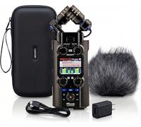 Zoom H5studio - Paquete de grabadora flotante de 6 pistas de 32 bits con paquete de accesorios APH-5s con parabrisas peludo, funda acolchada, adaptador de CA y cable USB C (H5s + APH5s paquete de