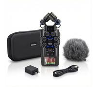 Zoom H6studio - Paquete de grabadora flotante de 8 pistas de 32 bits con paquete de accesorios APH-6st con parabrisas peludo, funda acolchada, adaptador de CA y cable USB C (H6s + paquete de