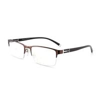 Zoom Inteligente Gafas De Lectura para Hombre Lejos Y De Cerca Progresiva Multifocal Lente De La Luz Azul Y Anti Marco Medio Ultra Ligero para Los Ancianos,Marrón,+3.00
