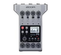 Zoom PodTrak P4 Grabadora de podcast, alimentado por batería, 4 entradas de micrófono, 4 salidas de auriculares, entrada de teléfono, teclado de sonido, grabación en tarjeta SD, modo de interfaz de