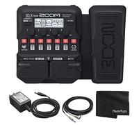 Zoom Procesador de cuatro efectos de guitarra G1X con pedal de expresión integrado + adaptador de CA Zoom AD-16 de 9 V + cable de instrumento de guitarra con enchufe de ángulo recto + paño de limpieza
