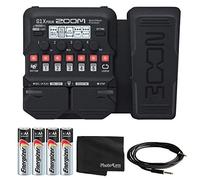 Zoom Procesador de cuatro efectos de guitarra G1X con pedal de expresión integrado, más de 70 efectos integrados, modelado de amplificador, bucle, sección de ritmo, sintonizador + 4 pilas AA + cable