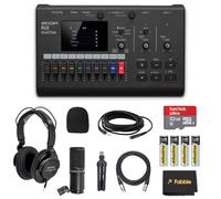 Zoom R12 MultiTrak - Paquete de grabadora portátil con micrófono ZDM-1 Podcast, auriculares, soporte de micrófono, cable XLR, parabrisas de espuma, baterías y tarjeta microSD de 32 GB