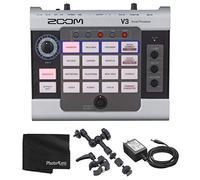 Zoom V3 Procesador de efectos vocales para transmisión y grabación + Zoom Práctico soporte de grabadora + adaptador de CA + paño de limpieza, paquete de lujo