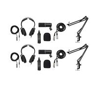 Zoom ZDM-1 - Kit de micrófono para podcast para 2 personas con auriculares, cables de micrófono y brazos de brazo y 2 brazos de brazo de brazo (4 artículos)