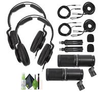 Zoom ZDM-1 - Paquete de micrófono para podcast, micrófono dinámico para podcast, auriculares ZHP-1, trípode TPS-4, parabrisas, cable XLR de 2 metros, para grabación y transmisión de podcasts + kit de