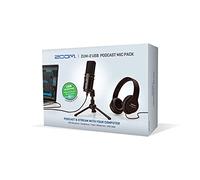 Zoom Zum-2 Podcast Mic Pack, Podcast micrófono USB, Auriculares, trípode, Parabrisas, Cable USB, para grabación y transmisión de podcasts, música, Voz en Off y Mucho más