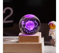 Zoomarlous Lámpara de bola de cristal de galaxia de la Vía Láctea 3D, luz nocturna de bola de cristal de 6 cm con base de madera, adorno decorativo para el hogar (Passeggiata Sotto Le Stelle)