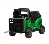 ZoomBuggy Coche Eléctrico Infantil 12V Carretilla Elevadora con Mando a Distancia, Vehículo Juguete de Construcción con Cabina, Paleta, Función de Elevación, Sonidos y Luces, para Niños 3-6 Años,Verde