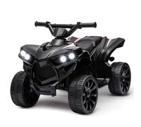 ZoomBuggy Quad Eléctrico para Niños 6V, Coche Eléctrico Infantil con LED, Música y Claxon, 4 Ruedas Antideslizantes, Velocidad 1,5-3 km/h, Marcha Adelante/Atrás, ATV para Niños 3+ Años, Negro