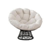 ZoomBuggy Sillón Papasan Giratorio 360° de Rattan con Cojín Suave, Silla Papasan Redonda, Carga máxima 158 kg, para Salón, Dormitorio, Jardín, Balcón, Interior y Exterior, Beige