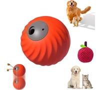 Zoomie Buddy 2.0, 2 in 1 Interactive Dog Balls ＆ Pet Feeder, Dog Track Food Leaking Ball, USB Rechargeable,Two Modes,for Small/Medium Dogs, with Fruit Plush Cover (Orange,Lychee)