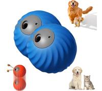 Zoomie Buddy 2.0, 2 in 1 Interactive Dog Balls ＆ Pet Feeder, Dog Track Food Leaking Ball, USB Rechargeable,Two Modes,for Small/Medium Dogs, with Fruit Plush Cover (2-PCS Blue,Only)