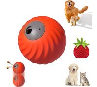 Zoomie Buddy 2.0, 2 in 1 Interactive Dog Balls ＆ Pet Feeder, Dog Track Food Leaking Ball, USB Rechargeable,Two Modes,for Small/Medium Dogs, with Fruit Plush Cover (Orange,Tomato)